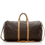 Louis Vuitton Vintage Monogram Canvas Keepall Bandouliere 55 Duffel Bag (SHF-16864)