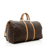 Louis Vuitton Vintage Monogram Canvas Keepall Bandouliere 55 Duffel Bag (SHF-16864)