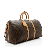 Louis Vuitton Vintage Monogram Canvas Keepall Bandouliere 55 Duffel Bag (SHF-17039)