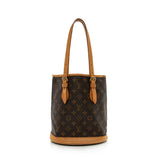 Louis Vuitton Vintage Monogram Canvas Petit Bucket Tote (SHF-16436)