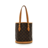 Louis Vuitton Vintage Monogram Canvas Petit Bucket Tote (SHF-16436)