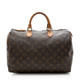 Louis Vuitton Vintage Monogram Canvas Speedy 35 Satchel (SHF-14899)