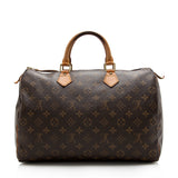 Louis Vuitton Vintage Monogram Canvas Speedy 35 Satchel (SHF-15685)