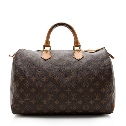 Louis Vuitton Vintage Monogram Canvas Speedy 35 Satchel (SHF-15685)