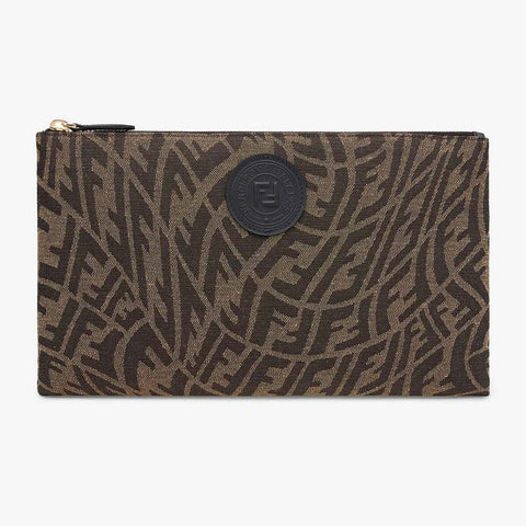 MEDIUM FLAT POUCH Brown Fabric Pouch