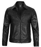 Men's Black Harrington Classic Leather Jacket