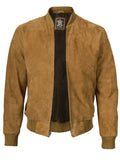 Adamsville Mens Brown Bomber Suede Jacket
