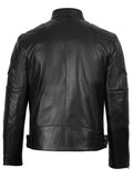 Men's Black Cafe Racer Leather Jacket