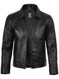 Thomas Men's Harrington Vintage Black Leather Jacket