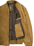 Adamsville Mens Brown Bomber Suede Jacket