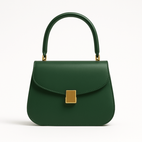 Nuvia Bloom Amara Mini Top Handle Bag for Women – Green Leather