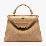 PEEKABOO ISEEU LARGE Beige Sheepskin Bag