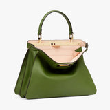 PEEKABOO ISEEU MEDIUM Green Leather Bag