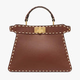PEEKABOO ISEEU SMALL Brown Full Grain Leather Bag