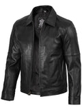 Thomas Men's Harrington Vintage Black Leather Jacket