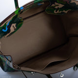 Vintage Hermes Birkin 35 Green Camouflage Swift with Palladium Hardware
