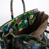 Vintage Hermes Birkin 35 Green Camouflage Swift with Palladium Hardware
