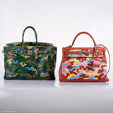 Vintage Hermes Birkin 35 Green Camouflage Swift with Palladium Hardware
