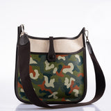 Vintage Hermes Evelyne II Ebene Clemence & Toile Camouflage Painting