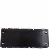 Vintage Hermes Kelly 28 Sellier Black Box Painted "Qashqai" Design with Gold Hardware