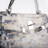Vintage Hermes Kelly 32 Digital Hima Custom Painted Clemence with Palladium Hardware - 2004, H Square
