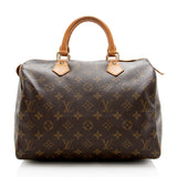 Louis Vuitton Vintage Monogram Canvas Speedy 30 Satchel (SHF-17823)