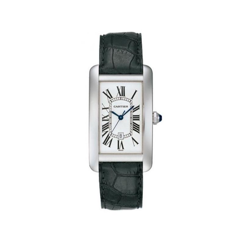 Cartier Men's W2603256 Tank Black Leather Watch