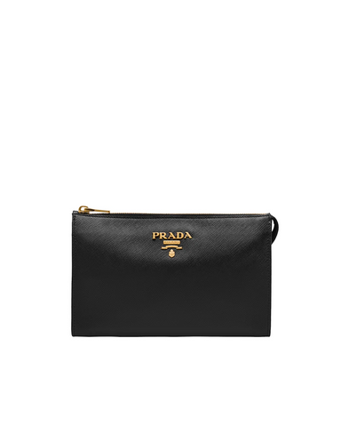 Saffiano leather clutch