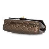 Chanel Coco Bronze CC embossed 9" Classic Flap Bag AGL1158