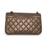 Chanel Coco Bronze CC embossed 9" Classic Flap Bag AGL1158