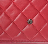 Chanel Boy Wallet on Chain Calfskin Quilted Woc Red Leather Shoulder Bag