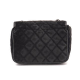 Chanel Classic Quilted Mini Square Flap Cc Logo Black Velvet Shoulder Bag