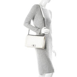 Chanel Handbag Boy Lambskin Quilted New Medium Flap White Leather Shoulder Bag