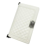 Chanel Handbag Boy Lambskin Quilted New Medium Flap White Leather Shoulder Bag