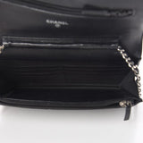 Chanel Boy Wallet on Chain Glazed Woc Black Calfskin Leather Shoulder Bag