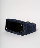 Christian Dior Blue Tweed and Patent Lady Dior Bag