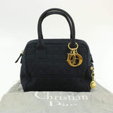 CHRISTIAN DIOR Cannage Hand Bag Black Nylon