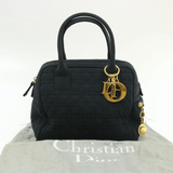 CHRISTIAN DIOR Cannage Hand Bag Black Nylon