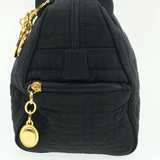 CHRISTIAN DIOR Cannage Hand Bag Black Nylon