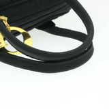 CHRISTIAN DIOR Cannage Hand Bag Black Nylon