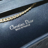 CHRISTIAN DIOR Chain Shoulder Bag Black Canvas Auth 21499 MW2753