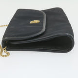 CHRISTIAN DIOR Chain Shoulder Bag Black Canvas Auth 21499 MW2753