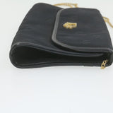 CHRISTIAN DIOR Chain Shoulder Bag Black Canvas Auth 21499 MW2753