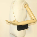 CHRISTIAN DIOR Chain Shoulder Bag Black Canvas Auth 21499 MW2753