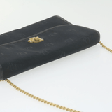 CHRISTIAN DIOR Chain Shoulder Bag Black Canvas Auth 21499 MW2753