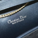 CHRISTIAN DIOR Chain Shoulder Bag Black Canvas Auth 21499 MW2753