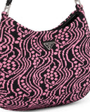 Prada Cleo Jacquard Knit and Leather Bag