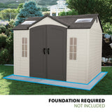 Lifetime Lockable Polyethylene Outdoor Storage Shed, 10′ x 8′, Tan & Brown (60005)