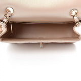 Chanel Iridescent Calfskin Quilted Mini Rectangular Flap Bag Beige