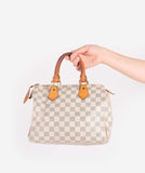 LOUIS VUITTON Damier Azur Speedy 25 Hand Bag SP2047